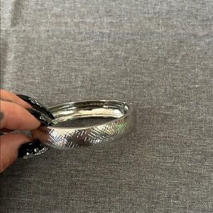 Silver Textured Bangle Bracelet